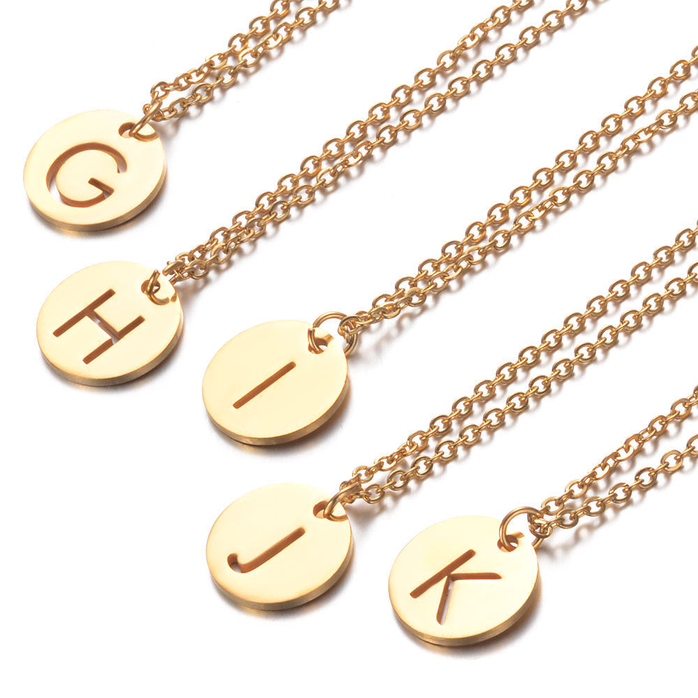 Initial Stylish Stainless Steel Pendant Necklace