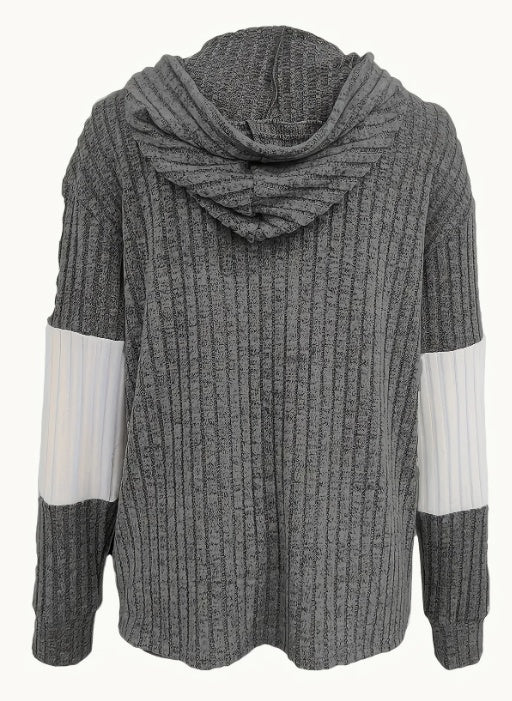 Color Block Zip-up Hoodie Jacket