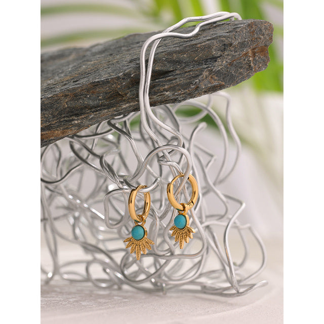 Yhpup Stainless Steel Sun Moon Hoop Earrings High Quality 18