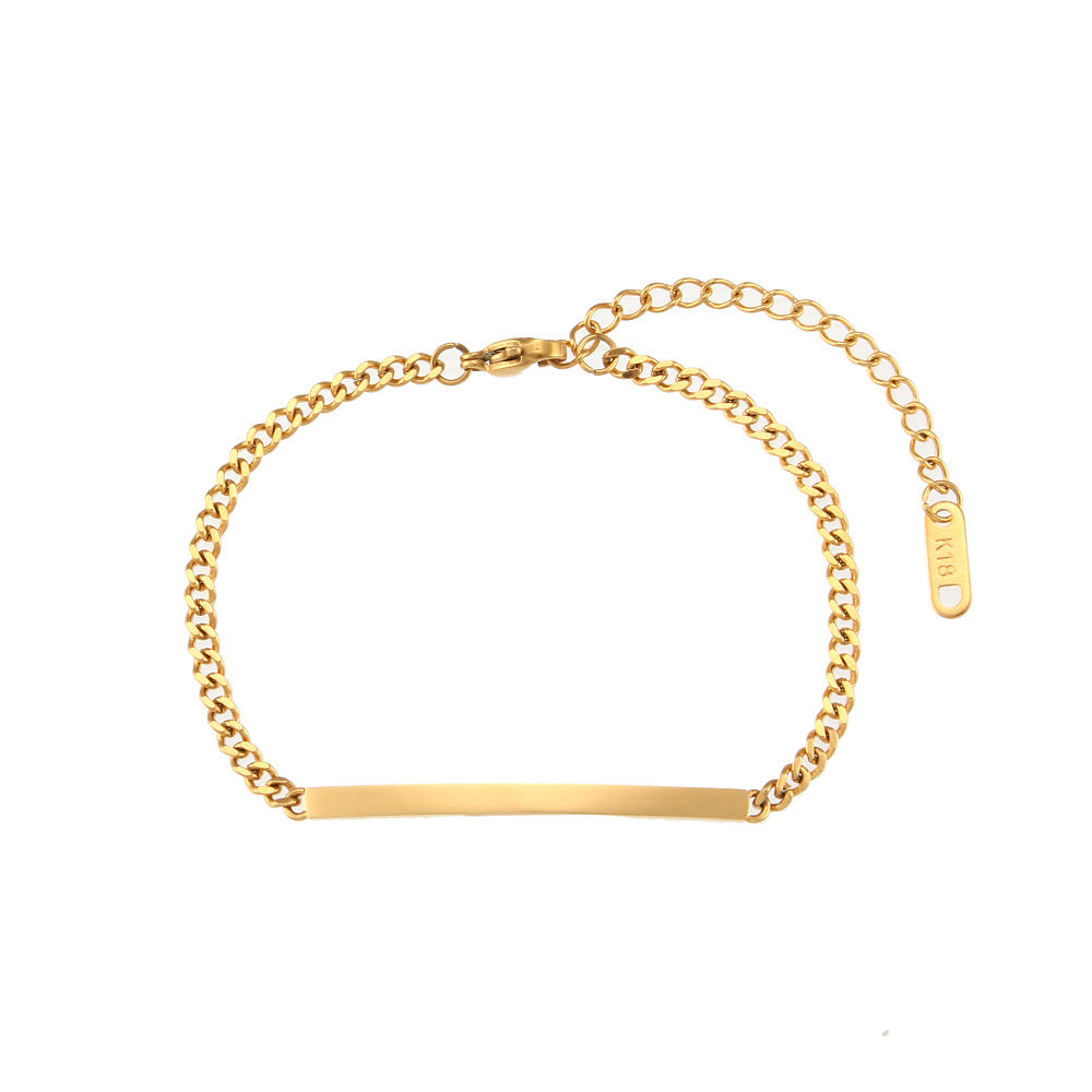 Geometric Cuban Link Chain Stainless Steel Curved Bracelet