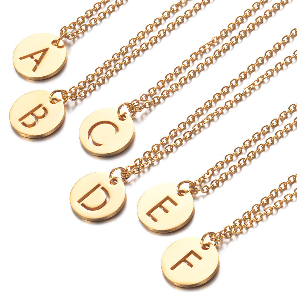 Initial Stylish Stainless Steel Pendant Necklace