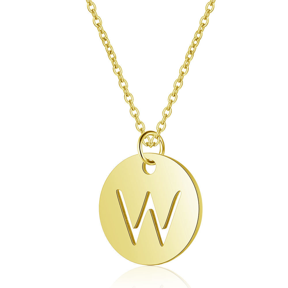 Initial Stylish Stainless Steel Pendant Necklace