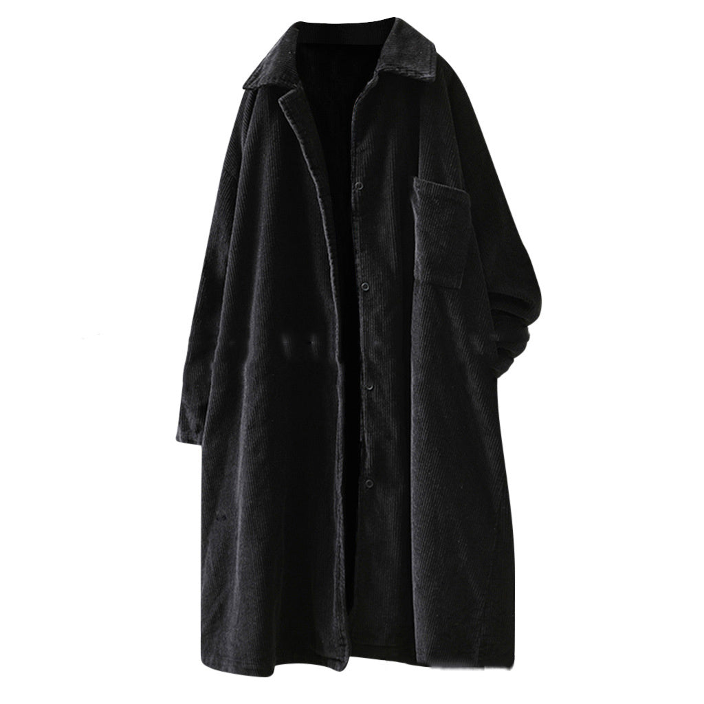Simple Lapel Long Sleeve Mid-Length Trench Coat Women