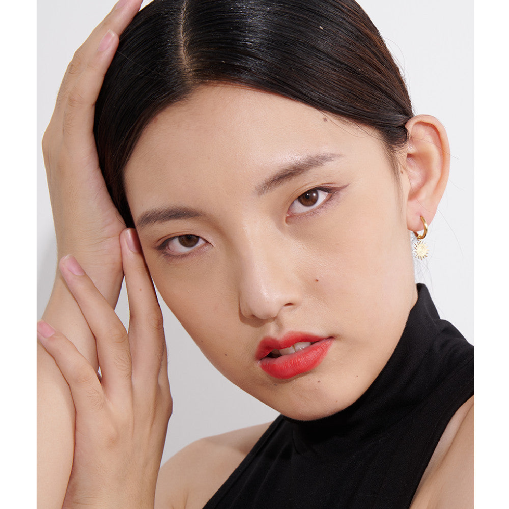 Yhpup Stainless Steel Sun Moon Hoop Earrings High Quality 18