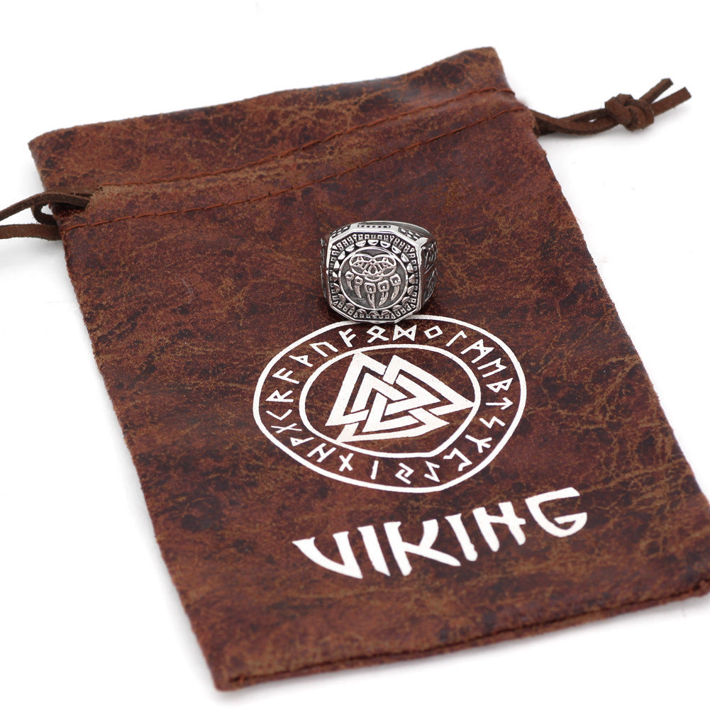 Beowulf Regalia Handcrafted Stainless Steel Veles Signet Ring