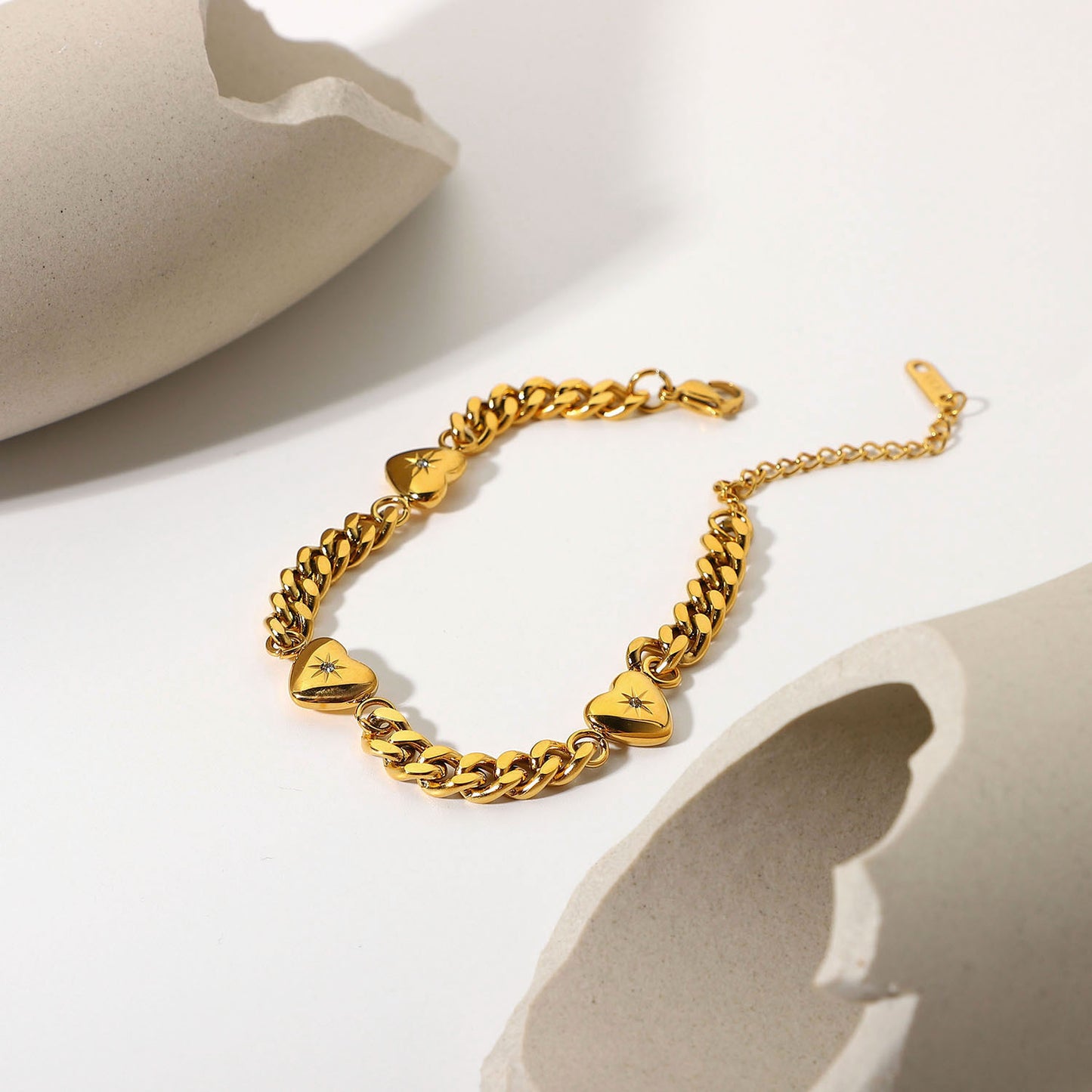 Stainless Steel Plated 18k Gold Cuban Chain Necklace