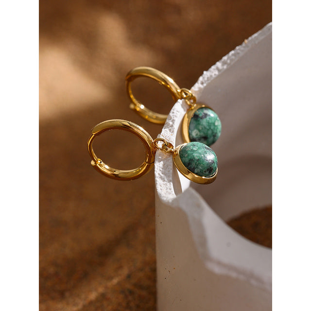Yhpup Stainless Steel Sun Moon Hoop Earrings High Quality 18
