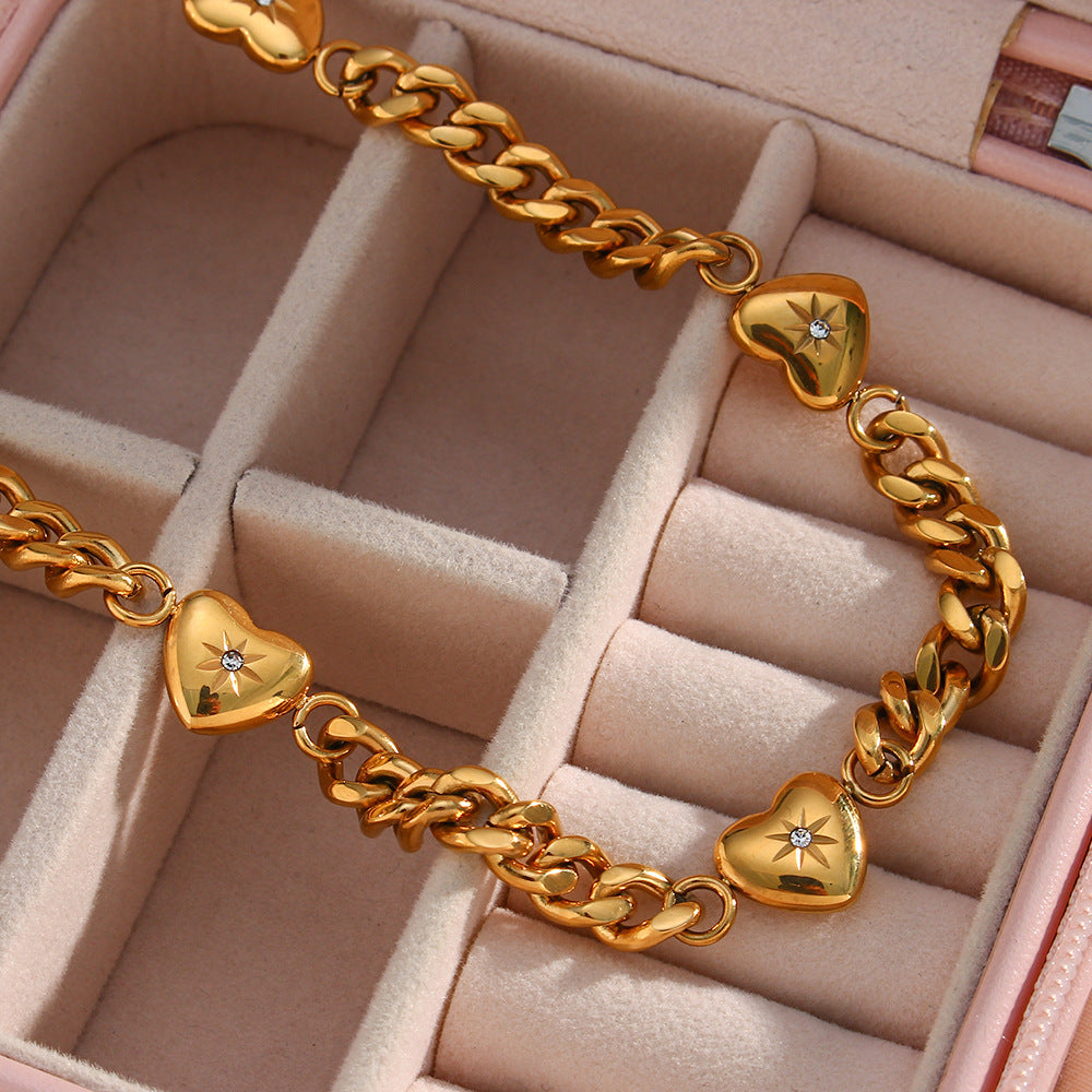 Stainless Steel Plated 18k Gold Cuban Chain Necklace