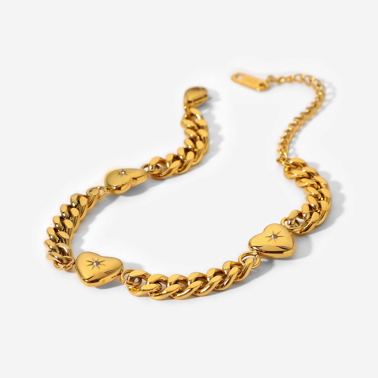 Stainless Steel Plated 18k Gold Cuban Chain Necklace