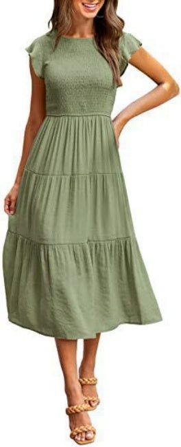 Bohemian Midi Short Sleeve Dress
